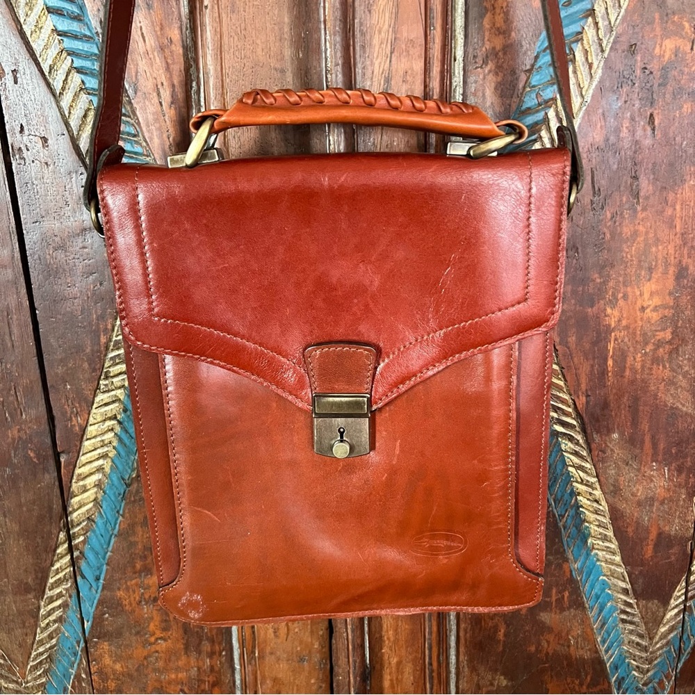 Small Leather Briefcase: Leather Men's Handbag & Brown Shoulder Bag